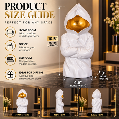 Luxury White Hooded Figure Statue By PK LUXUS™