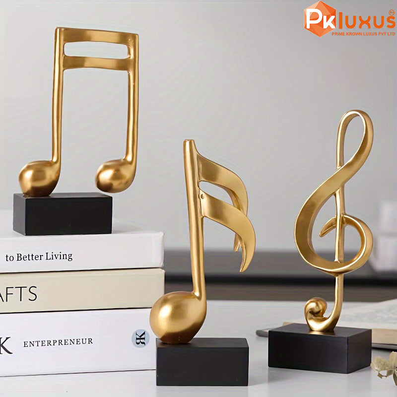 Set of 3 Music Note Icon Statues By PK LUXUS™