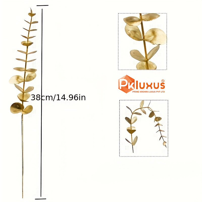 10 Stems Bunch Golden Eucalyptus Faux Leaves By PK LUXUS™