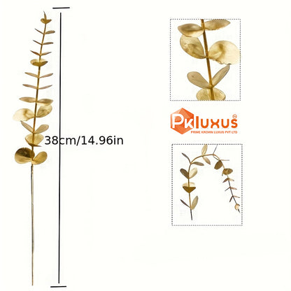 10 Stems Bunch Golden Eucalyptus Faux Leaves By PK LUXUS™