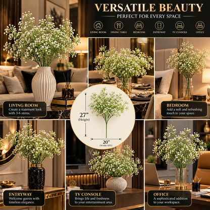 27-Inch 2 Stems of  Baby's Breath Flowers By PK LUXUS™