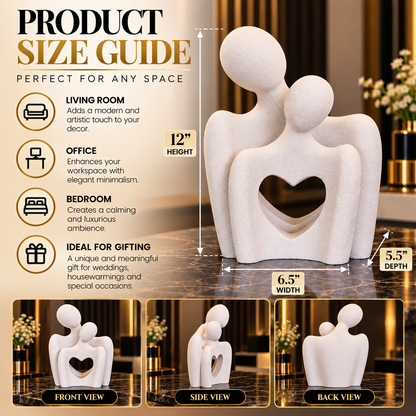 Luxury White Abstract Couple Sculpture By PK LUXUS™