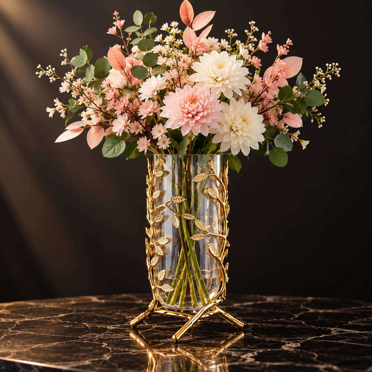 Glass Brass Vase / Brass Candle Holder By PK LUXUS™