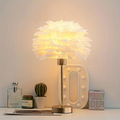 Luxury Feather Table Lamp With Bulbs By PK LUXUS™ - PK LUXUS