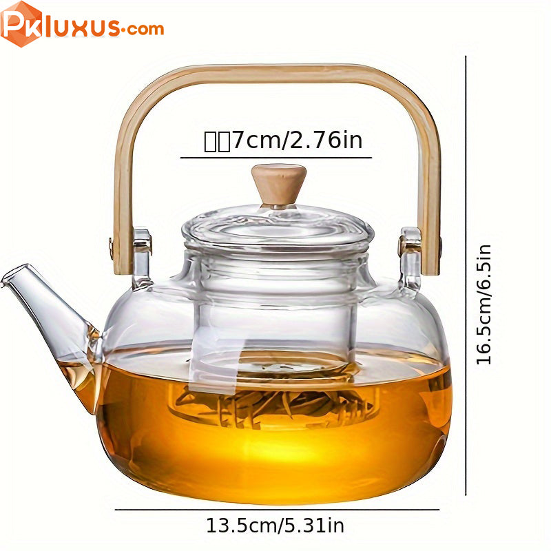 High-Quality Double Wall Glass Teapot with Bamboo Handle PK LUXUS™ - PK LUXUS