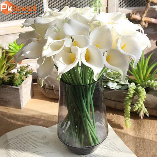 14-Inch Real Touch Bunch Of 9 Calla Lily By PK LUXUS™ - PK LUXUS