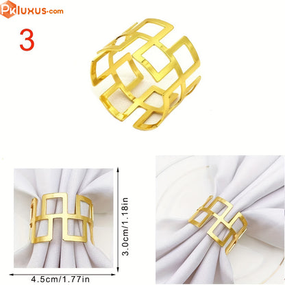 Set Of 6 Luxurious Napkin Rings In The Shape Of The Great Wall By PK LUXUS™ - PK LUXUS