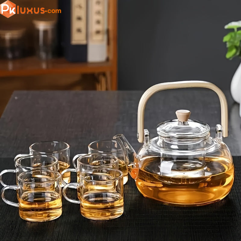 High-Quality Double Wall Glass Teapot with Bamboo Handle PK LUXUS™ - PK LUXUS