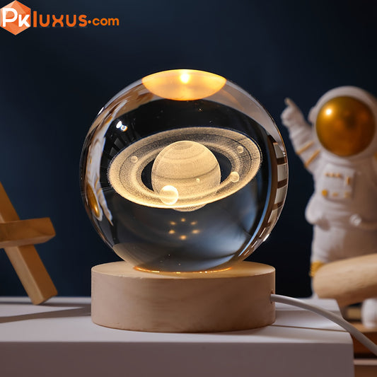 3D Laser-Engraved Crystal Ball Night Light - USB Powered Lamp By PK LUXUS™ - PK LUXUS