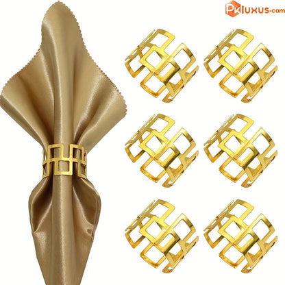 Set Of 6 Luxurious Napkin Rings In The Shape Of The Great Wall By PK LUXUS™ - PK LUXUS