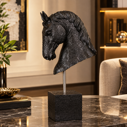 Luxury Black Horse Statue For Side Table By PK LUXUS™