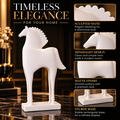 Luxury White Greek Horse Statue By PK LUXUS™