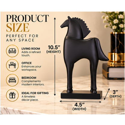 Luxury Black Greek Horse Statue By PK LUXUS™