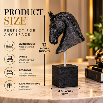 Luxury Black Horse Statue For Side Table By PK LUXUS™