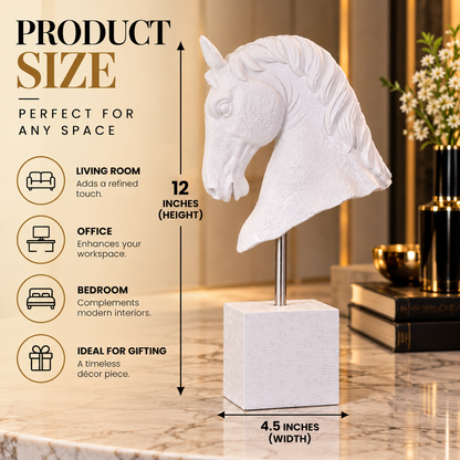Luxury White Horse Statue For Side Table By PK LUXUS™