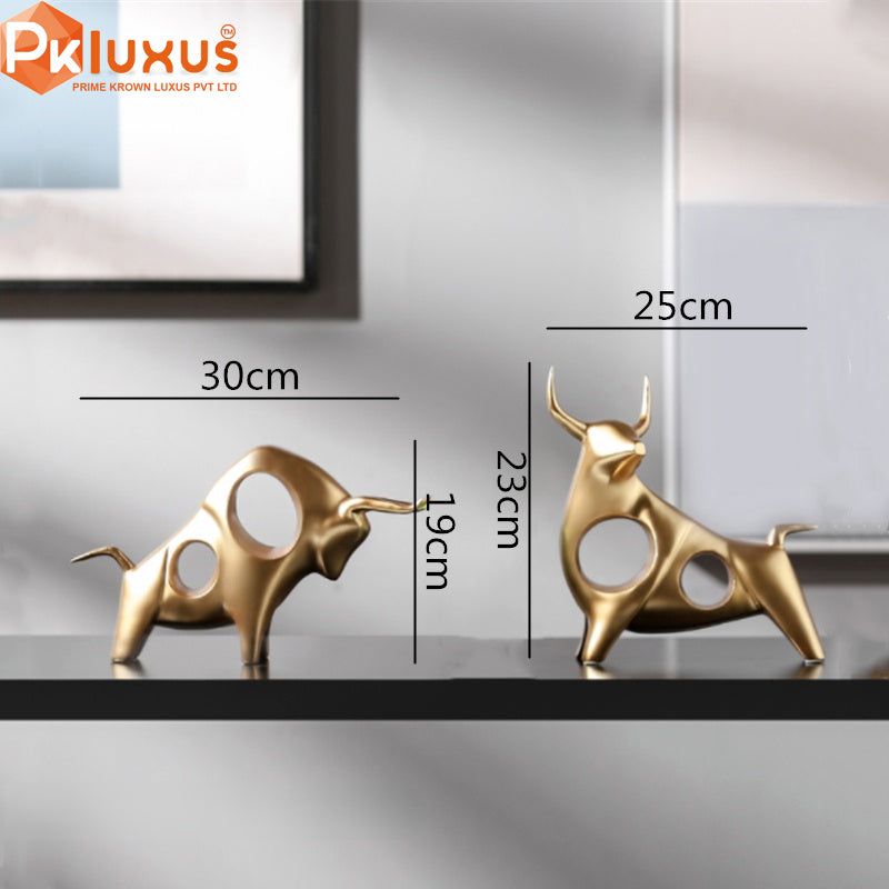 Luxury Golden Bull Statue For Shelves Decor By PK LUXUS™ - PK LUXUS