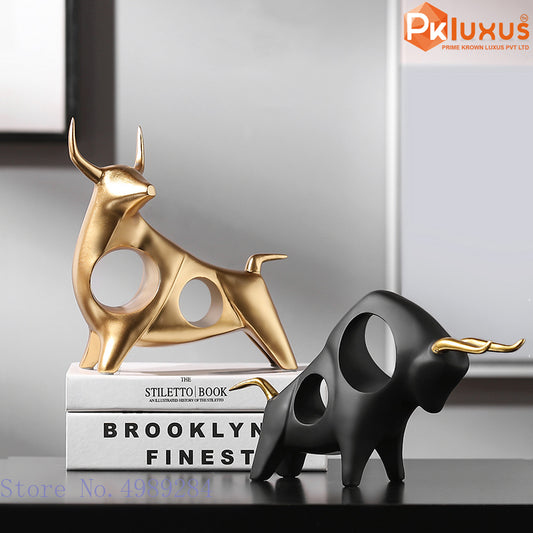 Luxury Golden Bull Statue For Shelves Decor By PK LUXUS™ - PK LUXUS