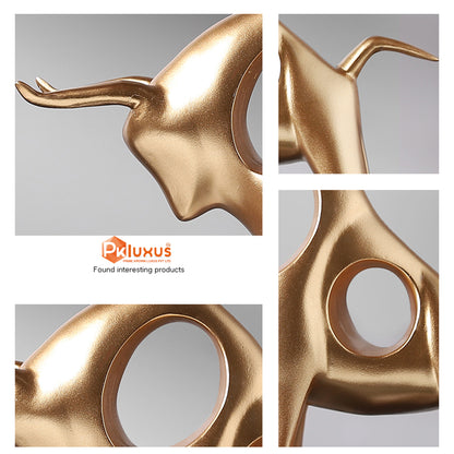 Luxury Golden Bull Statue For Shelves Decor By PK LUXUS™ - PK LUXUS