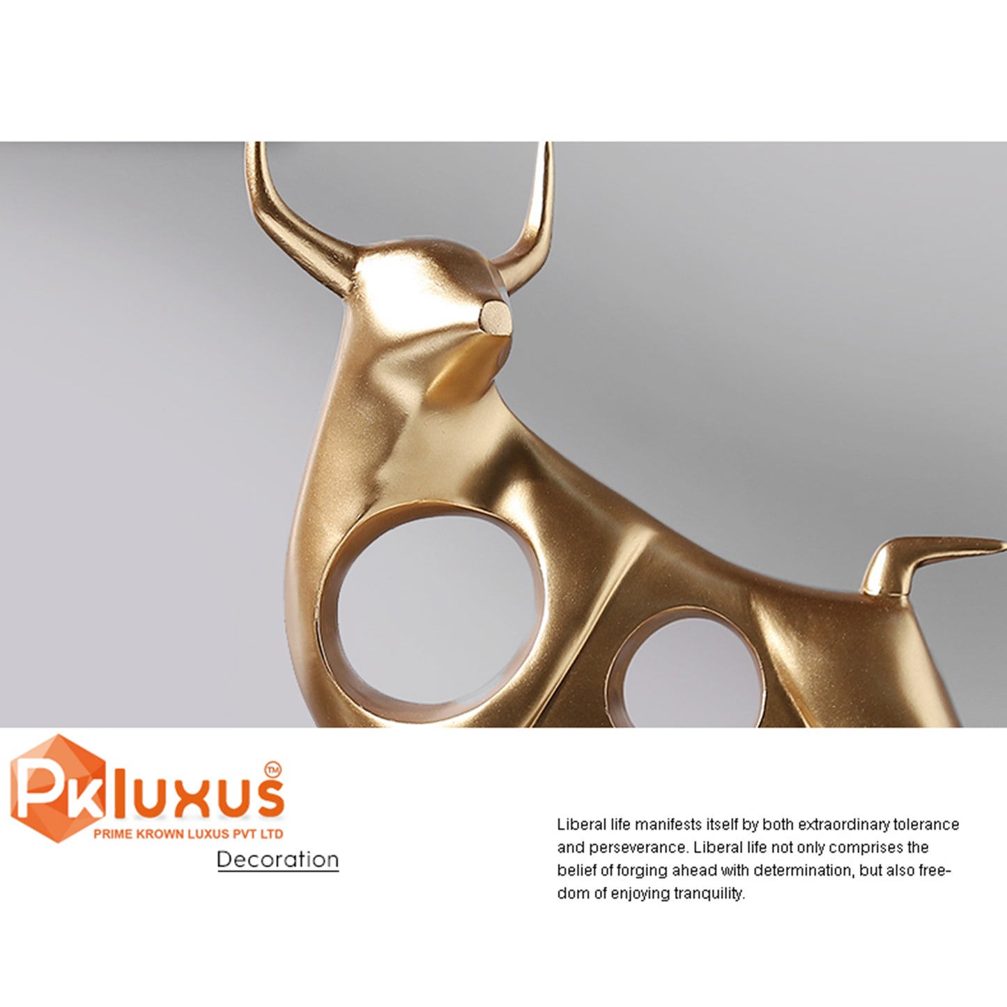 Luxury Golden Bull Statue For Shelves Decor By PK LUXUS™ - PK LUXUS