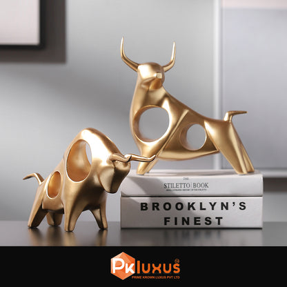 Luxury Golden Bull Statue For Shelves Decor By PK LUXUS™ - PK LUXUS