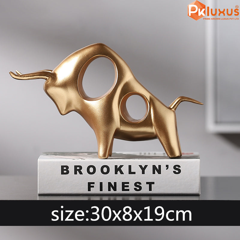 Luxury Golden Bull Statue For Shelves Decor By PK LUXUS™ - PK LUXUS