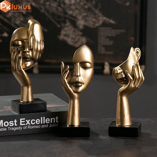 Hand On Face Sculpture Statues by PK LUXUS™ - PK LUXUS