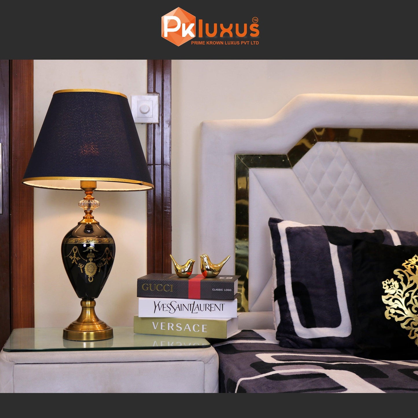 Luxury Black & Gold Arabic Design Table Lamp | PK LUXUS™ - PK LUXUS