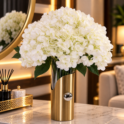 Premium White Artificial Hydrangea Flower Bunch By PK LUXUS™