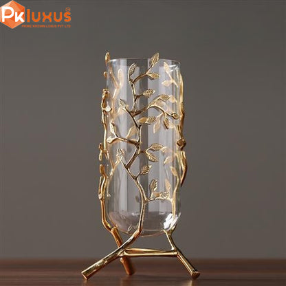 Glass Brass Vase / Brass Candle Holder By PK LUXUS™ - PK LUXUS