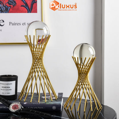 Modern Crystal Balls With Metal Stand For Home Decor By PK LUXUS™ - PK LUXUS
