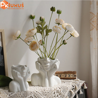 Half Face Flowers / Brushes Pot Vase By PK LUXUS™ - PK LUXUS