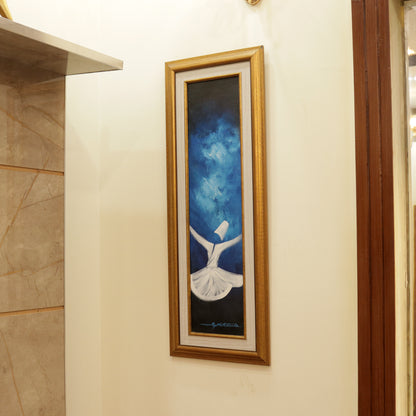 11x28 Inches Real Hand Painted Sufi Wall Art By PK LUXUS™