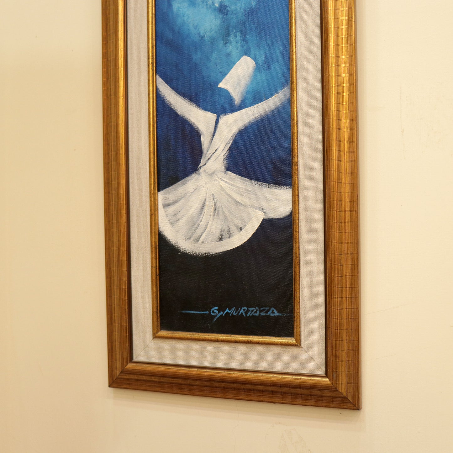 11x28 Inches Real Hand Painted Sufi Wall Art By PK LUXUS™