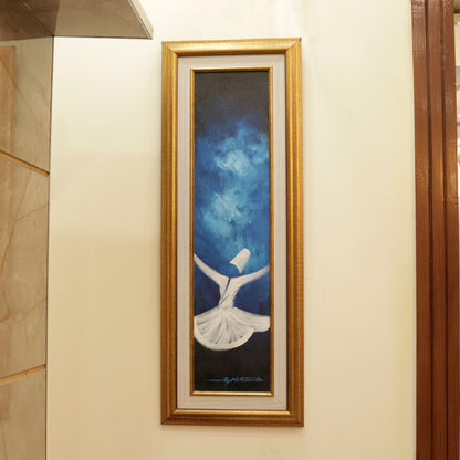 11x28 Inches Real Hand Painted Sufi Wall Art By PK LUXUS™