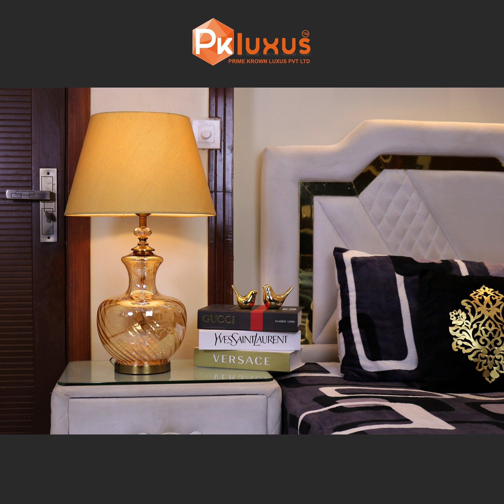 Luxury Gold Big Clay Pot Style Lamp With Golden Shade | PK LUXUS™ - PK LUXUS