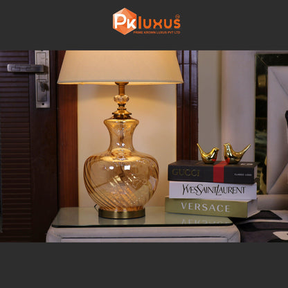 Luxury Gold Big Clay Pot Style Lamp With Light Golden Shade | PK LUXUS™ - PK LUXUS