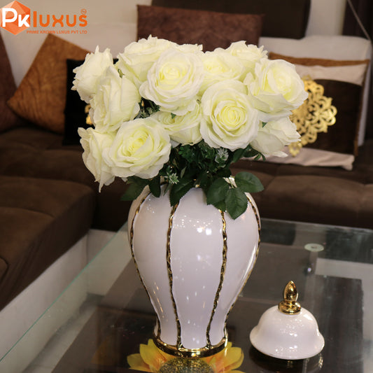 18 Inches Dream White Roses Bunch | PK LUXUS™