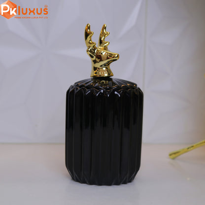 Black & Gold Deer Candy Jar / Canister By PK LUXUS™ - PK LUXUS