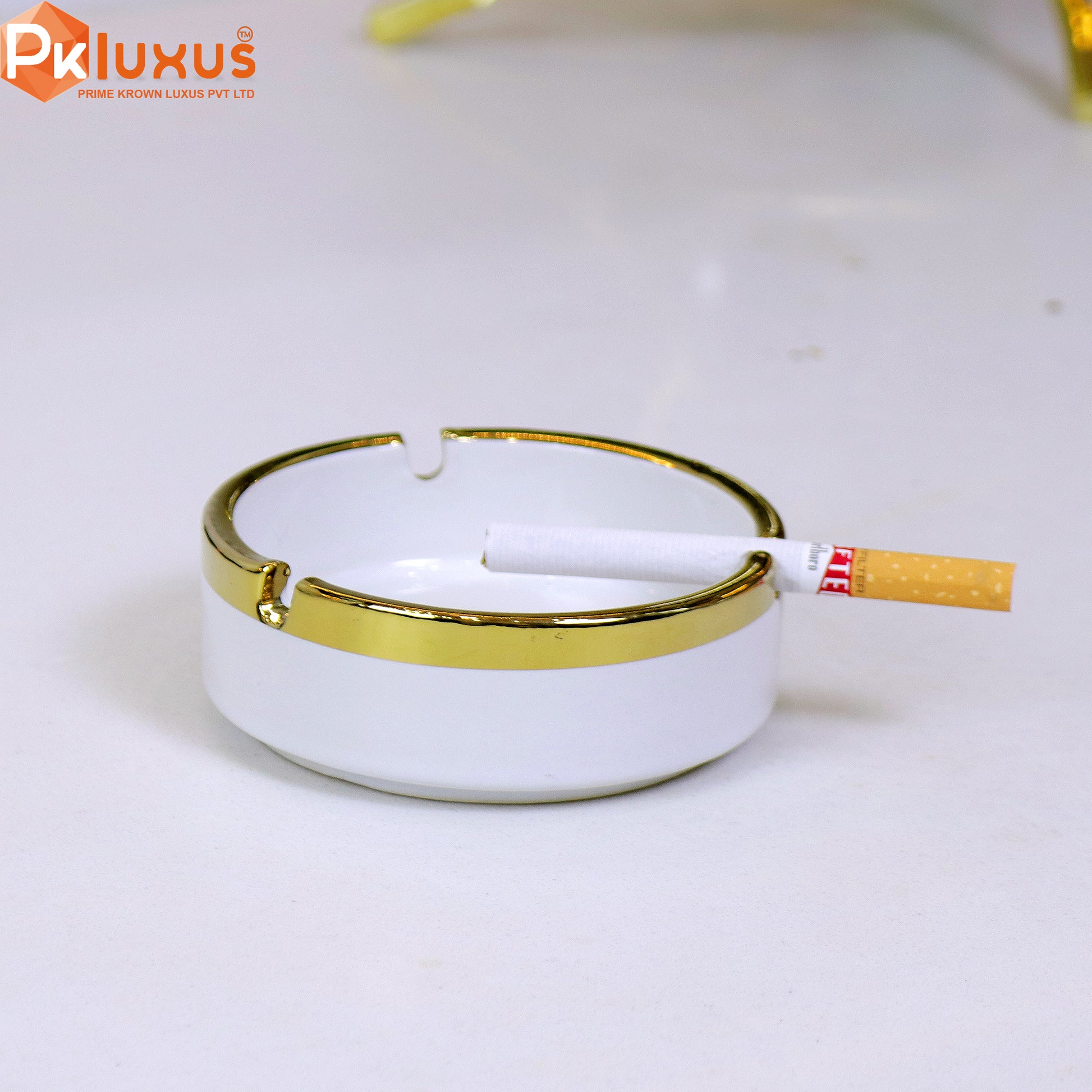 Luxury White & Golden Ashtray By PK LUXUS™ - PK LUXUS