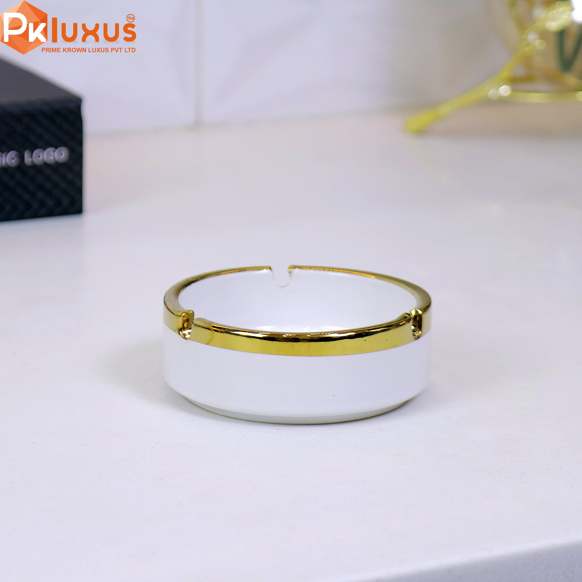 Luxury White & Golden Ashtray By PK LUXUS™ - PK LUXUS