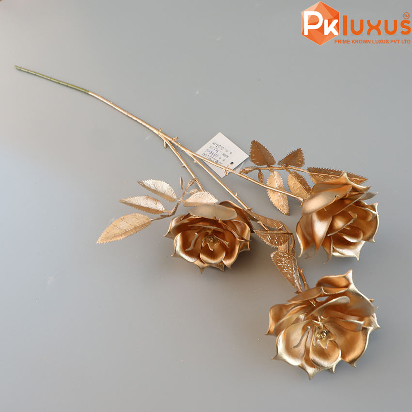 Golden Flowers for Vase Decoration Tall 30 Inch | Artificial Leaves | PK LUXUS™ - PK LUXUS