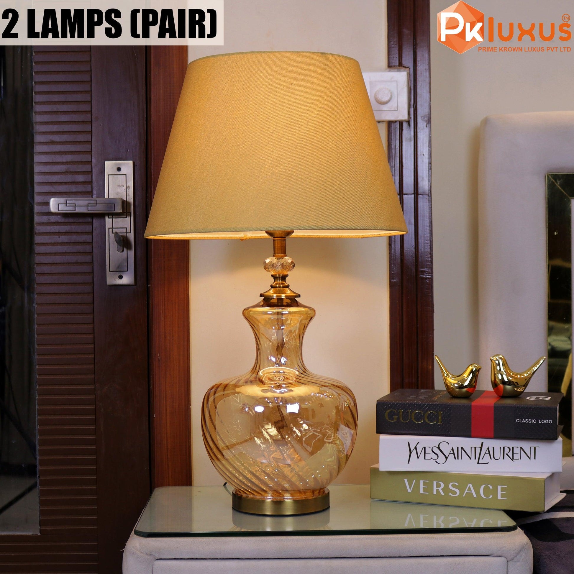 Luxury Gold Big Clay Pot Style Lamp With Golden Shade | PK LUXUS™ - PK LUXUS