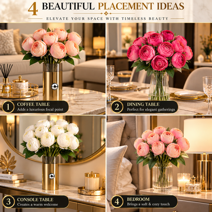 Artificial Ranunculus Flower Bunch – 12 Stems, 3 Colors By PK LUXUS™