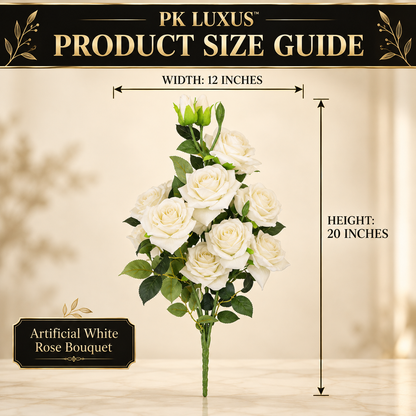 Luxury Artificial White Rose Bouquet – By PK LUXUS™
