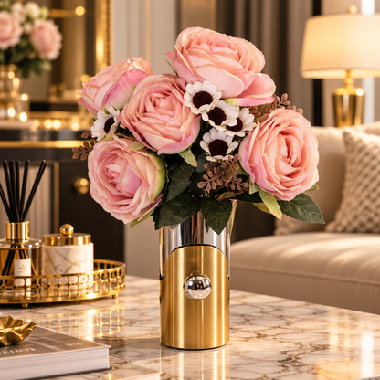 Artificial Rose & Daisy Mixed Bouquet – Available in 3 Colors | By PK LUXUS™