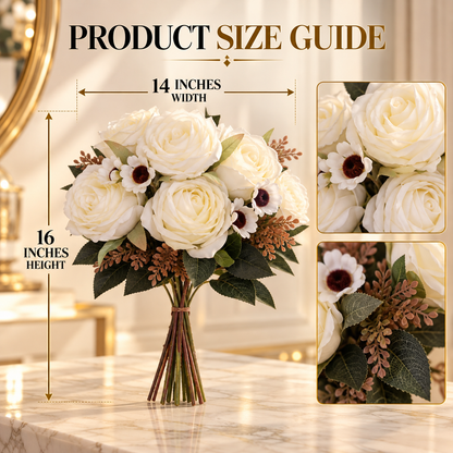Artificial Rose & Daisy Mixed Bouquet – Available in 3 Colors | By PK LUXUS™