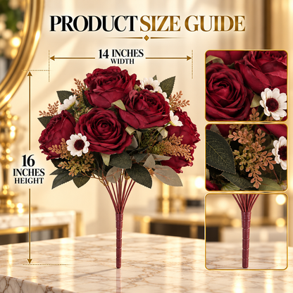 Artificial Rose & Daisy Mixed Bouquet – Available in 3 Colors | By PK LUXUS™