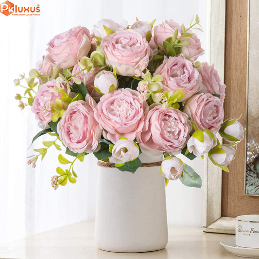 12-Inch Mini Peonies Bouquet Bundle (3 Colors) By PK LUXUS™ - PK LUXUS