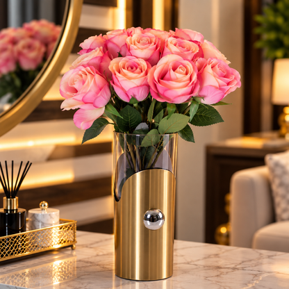Artificial Rose Bouquet – 12 Stems, 3 Colours Available By PK LUXUS™