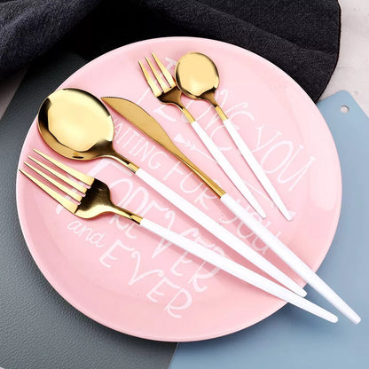 24 Pieces High Quality Golden Stainless Steel Cutlery Set By PK LUXUS™